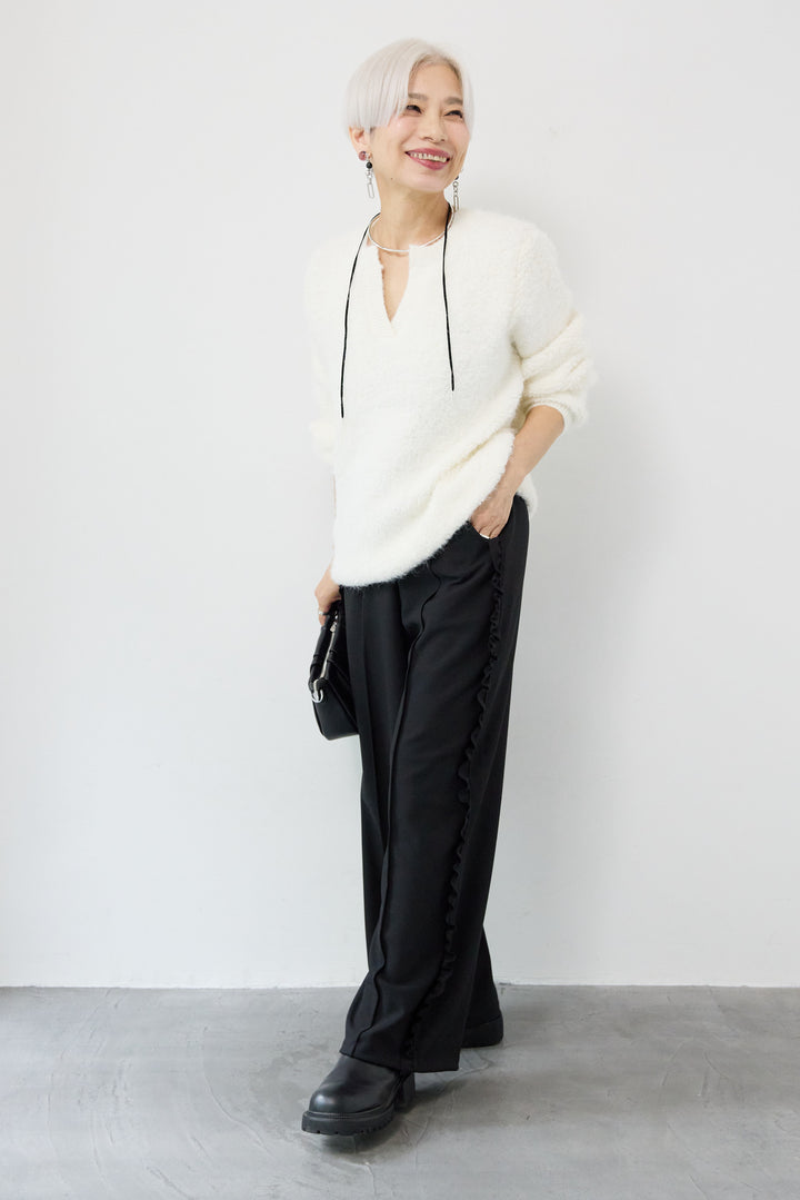 カットジョーゼットサイドフリルパンツ