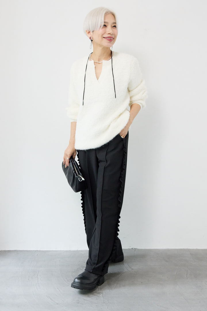 カットジョーゼットサイドフリルパンツ