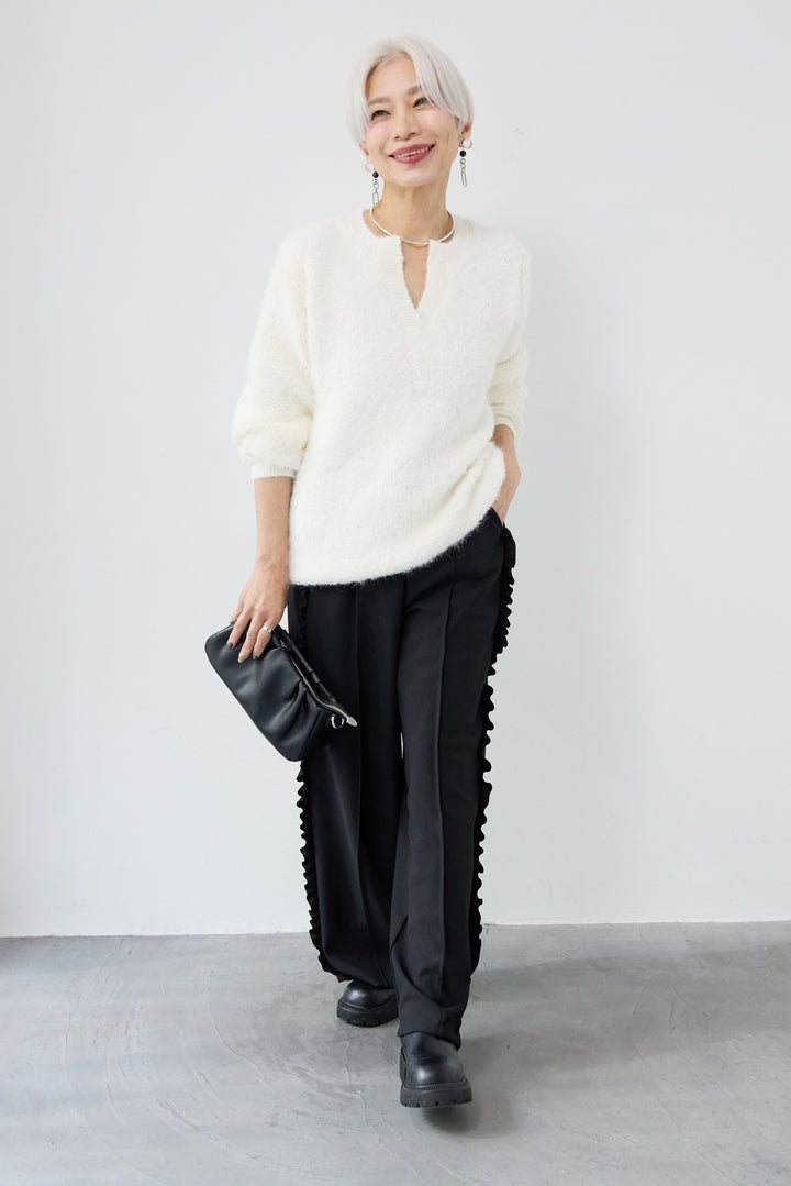 カットジョーゼットサイドフリルパンツ