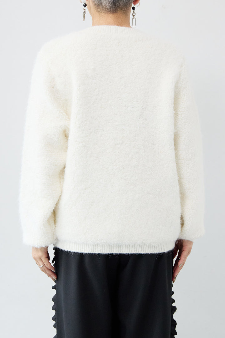 キーネックウールモヘヤニット