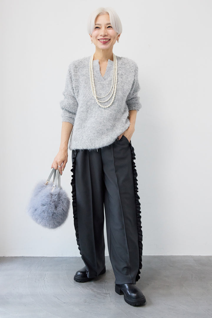 カットジョーゼットサイドフリルパンツ