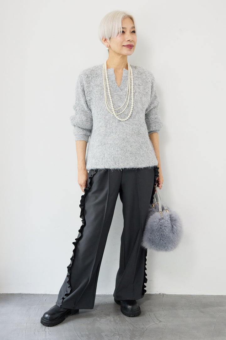 カットジョーゼットサイドフリルパンツ