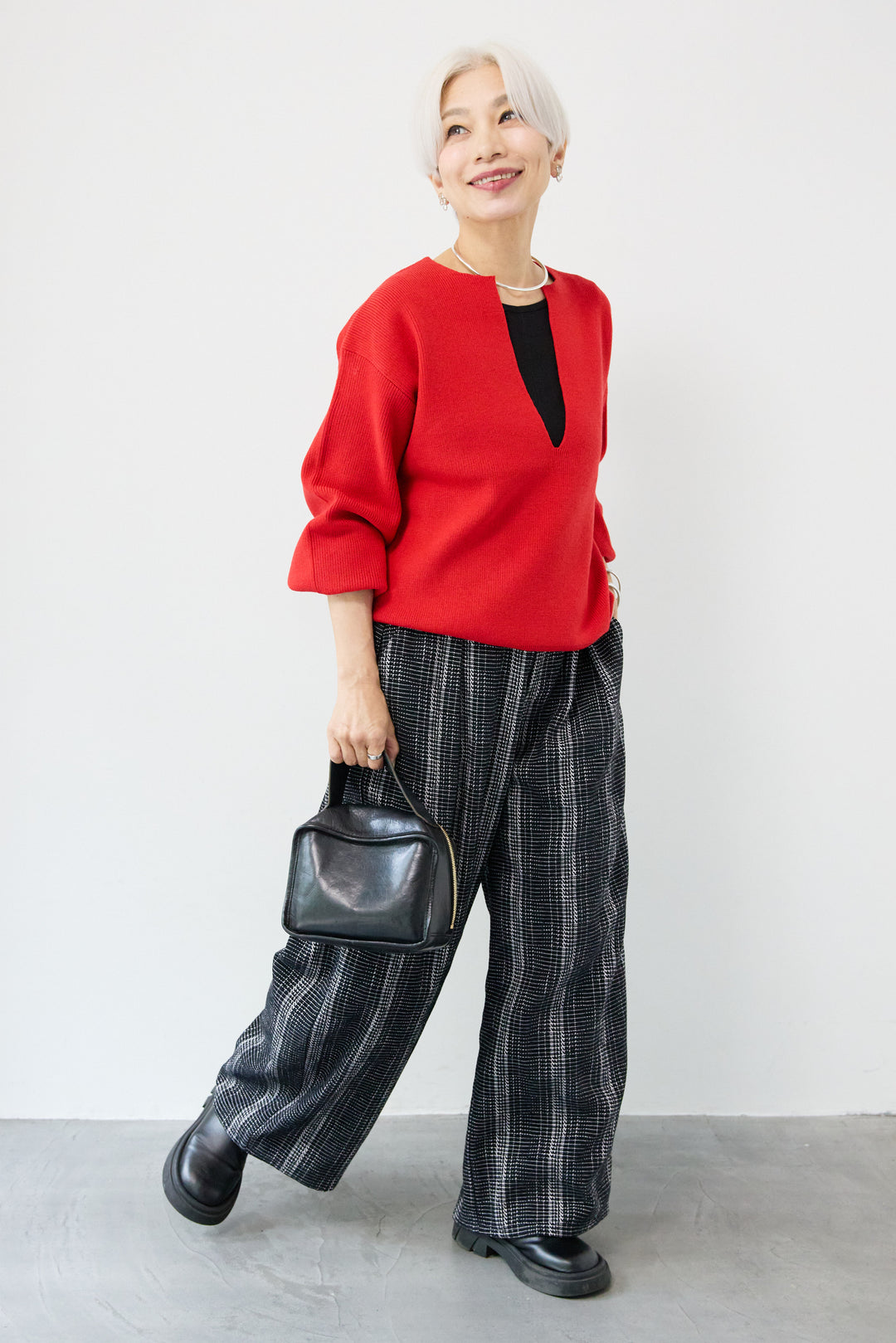 ツイードタックパンツ