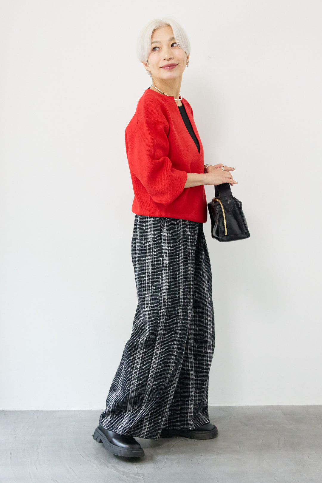 ツイードタックパンツ