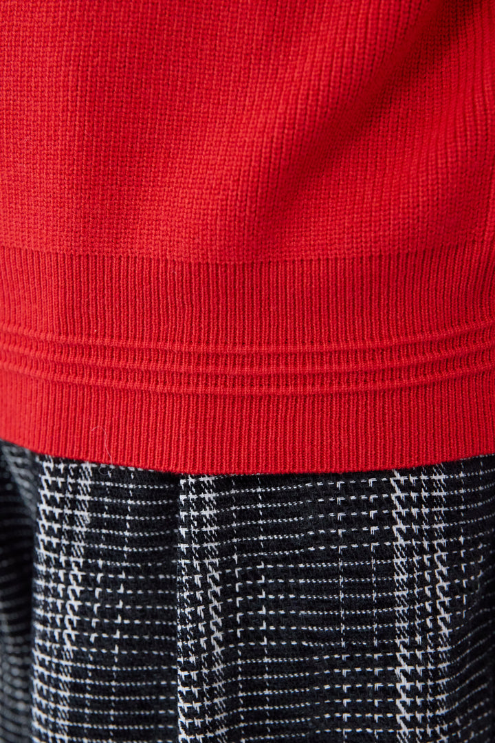 【防静電気】やわもち深Vネックデザインニット