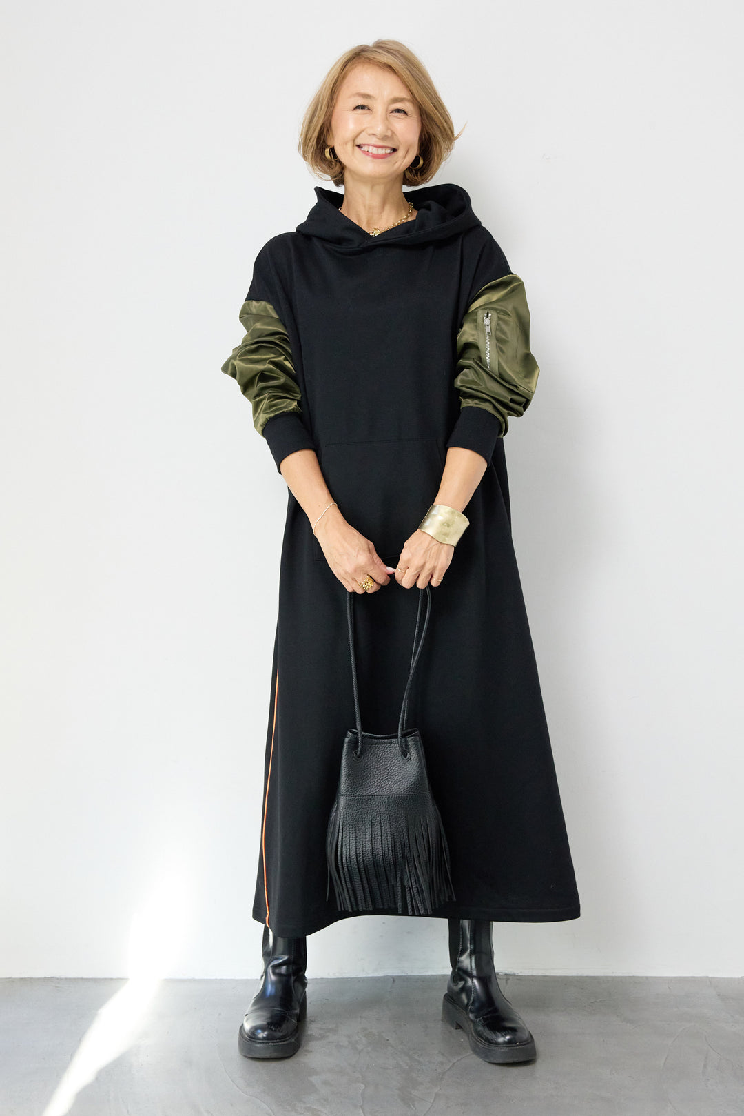 MA-1フードドッキングワンピース