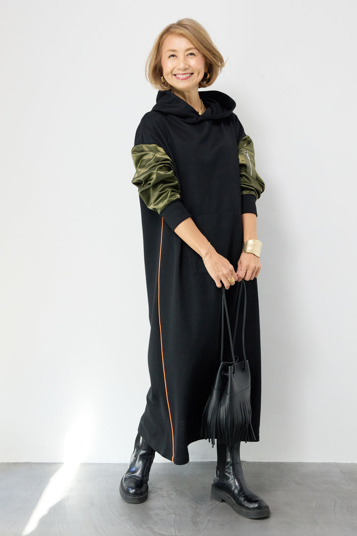 MA-1フードドッキングワンピース