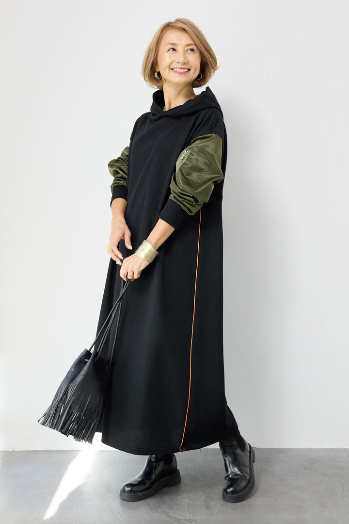 MA-1フードドッキングワンピース