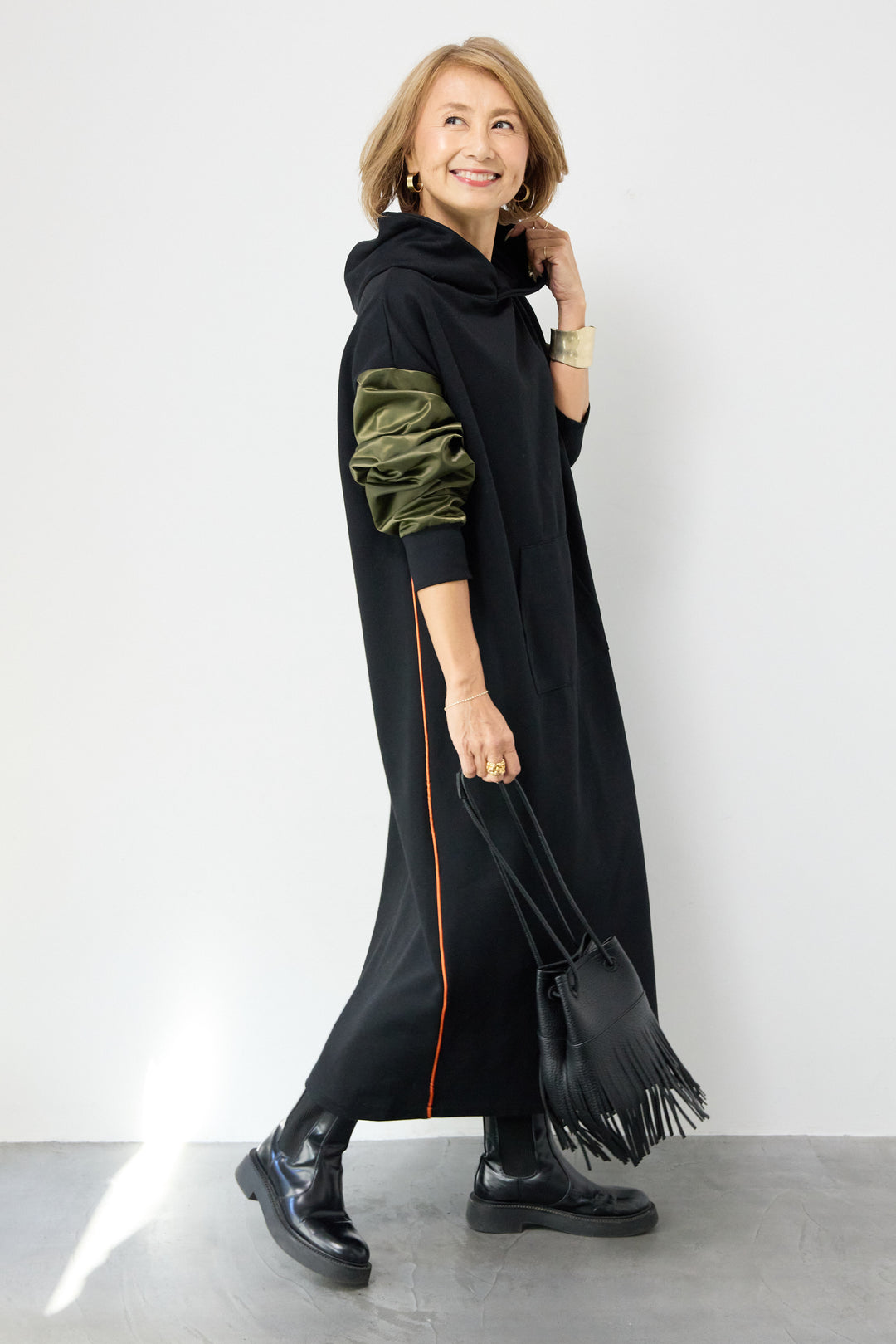 MA-1フードドッキングワンピース