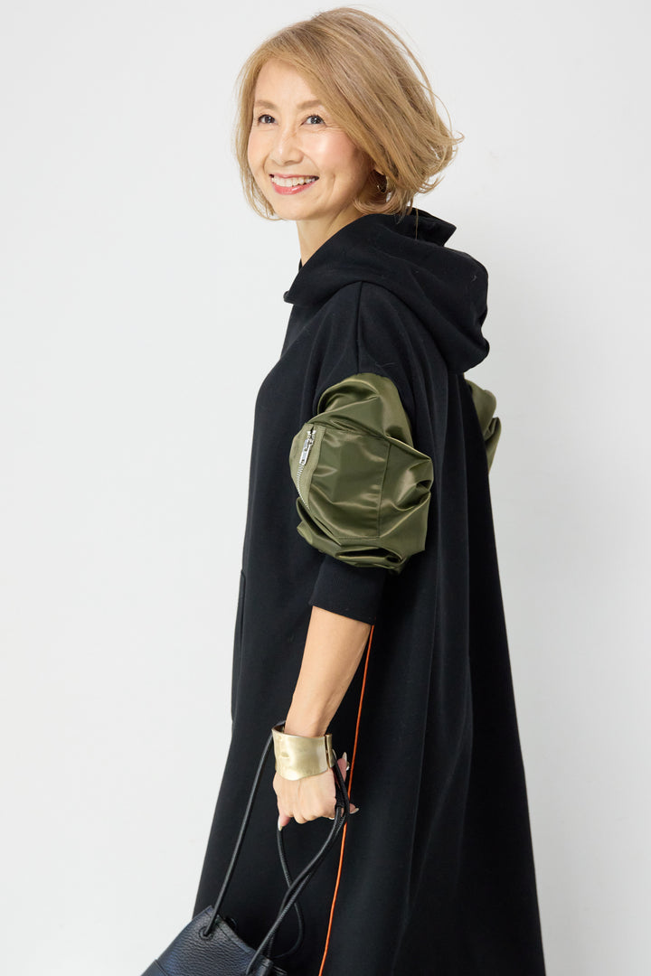 MA-1フードドッキングワンピース