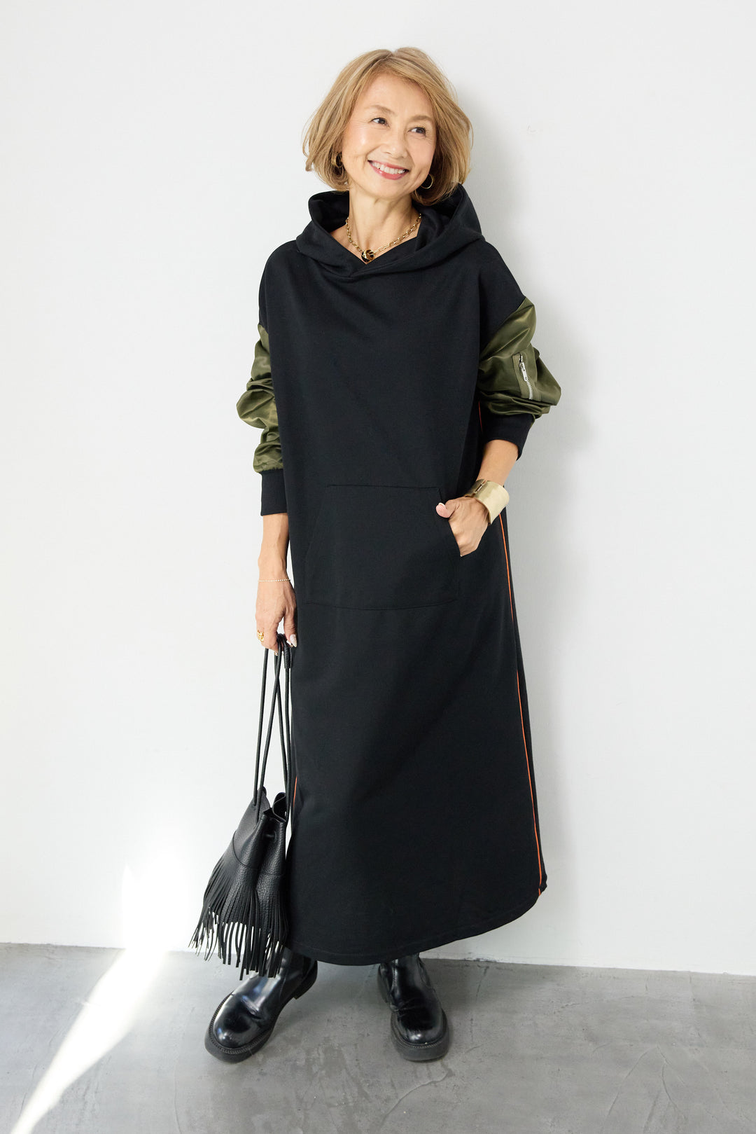 MA-1フードドッキングワンピース