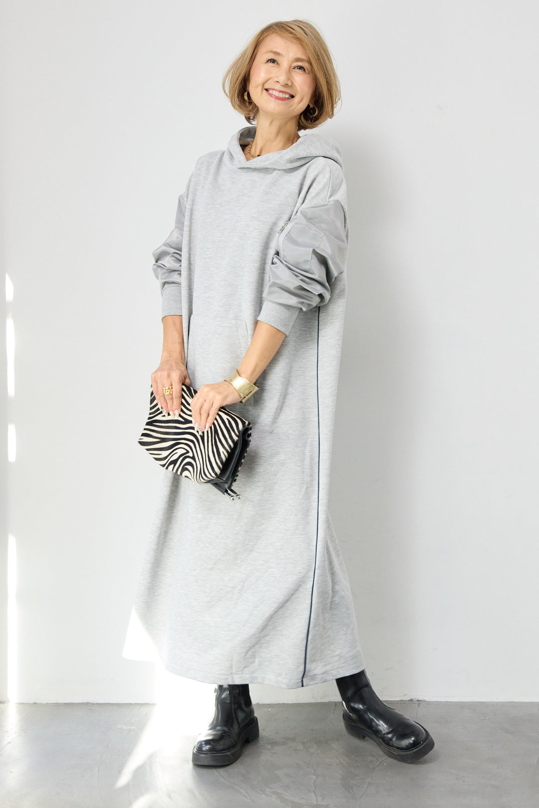 MA-1フードドッキングワンピース