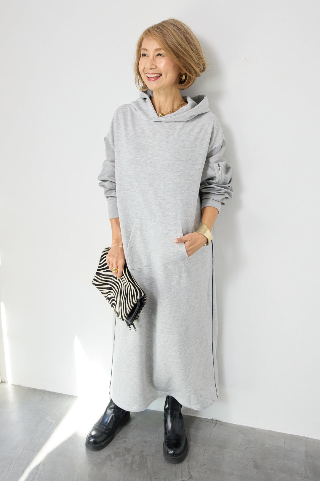 MA-1フードドッキングワンピース