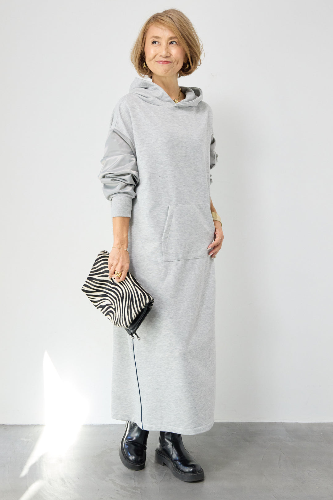 MA-1フードドッキングワンピース