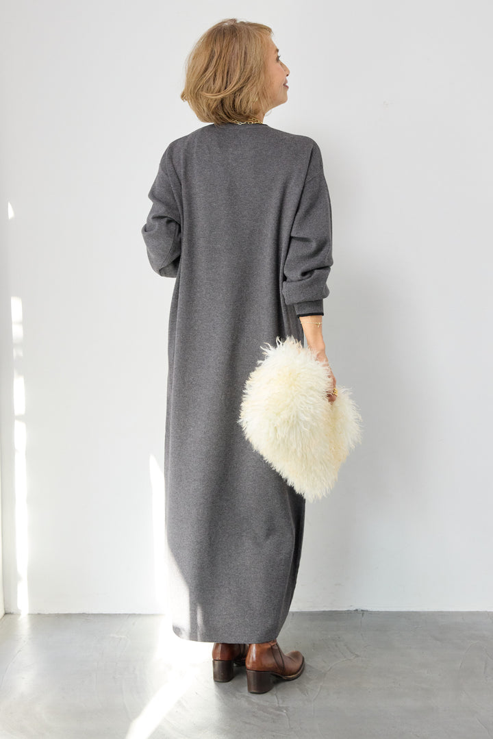 【防静電気】やわもちライン入りヘンリーワンピース