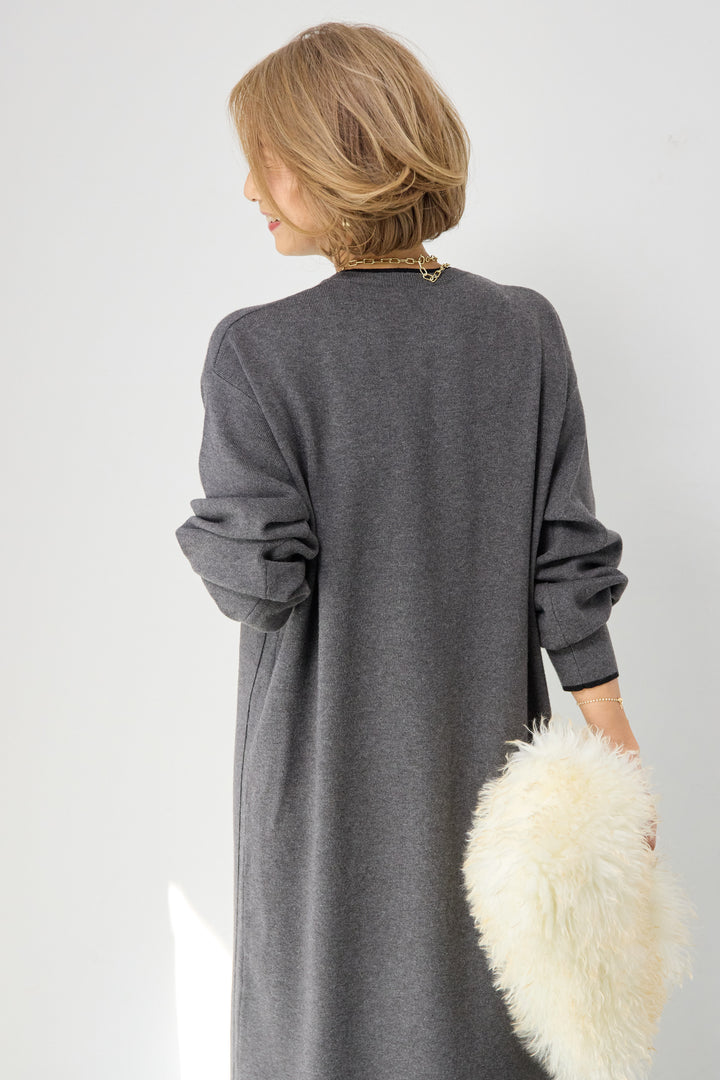 【防静電気】やわもちライン入りヘンリーワンピース