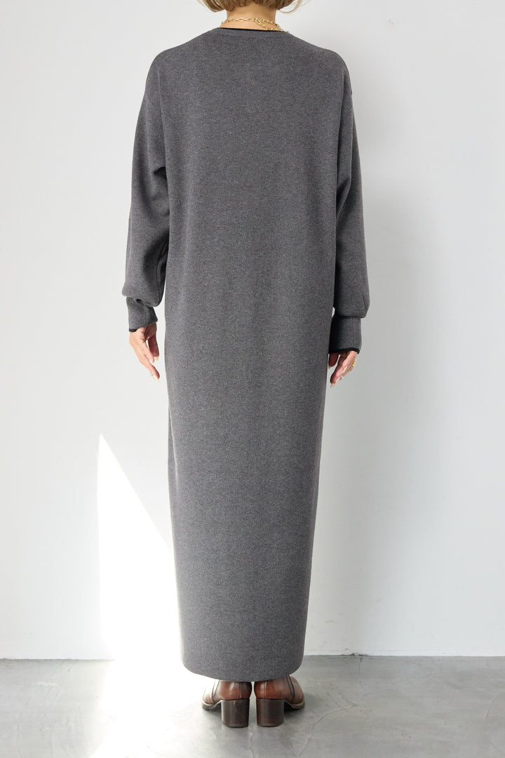 【防静電気】やわもちライン入りヘンリーワンピース