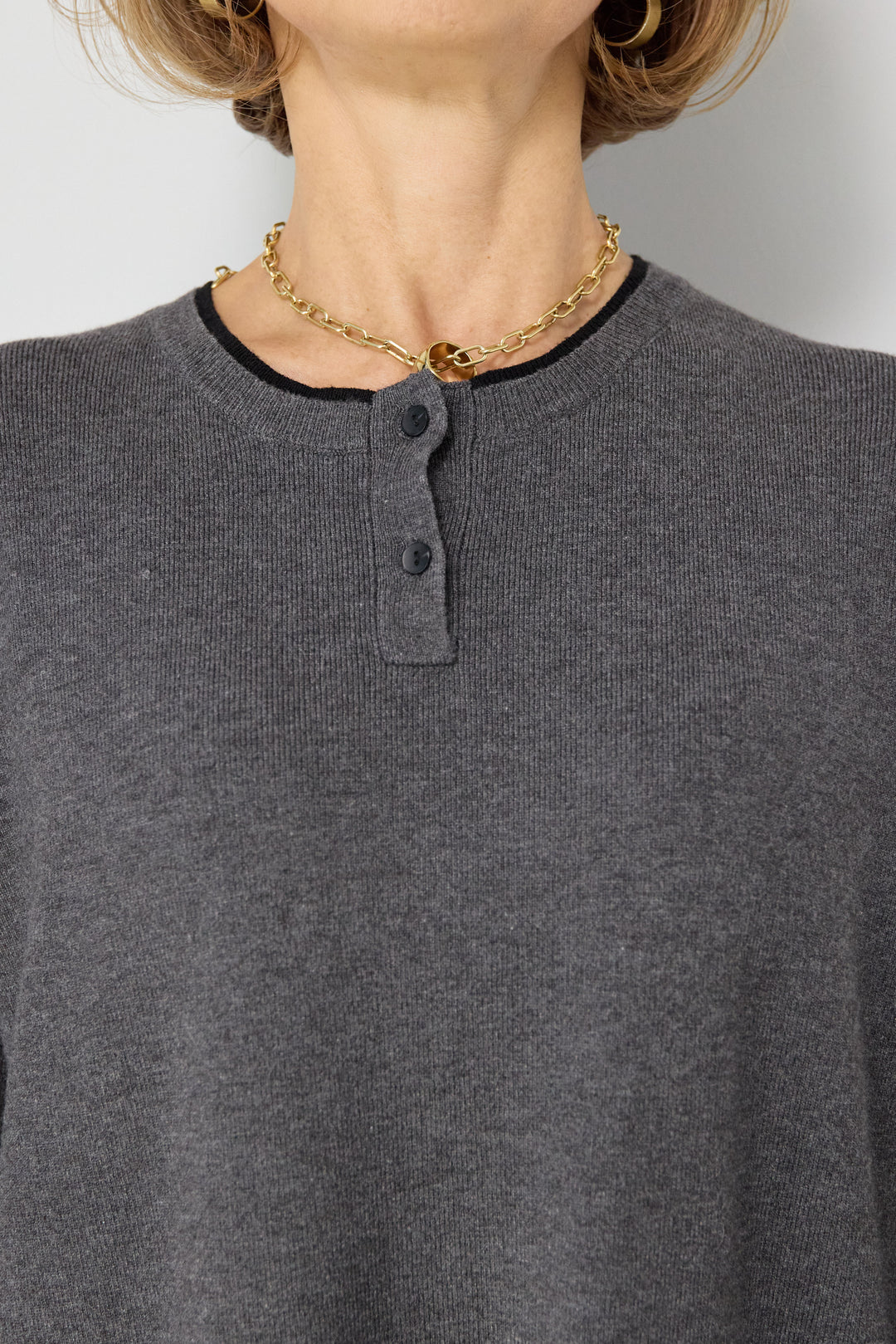 【防静電気】やわもちライン入りヘンリーワンピース