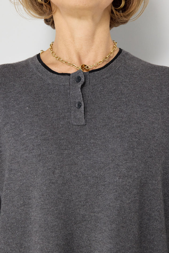 【防静電気】やわもちライン入りヘンリーワンピース