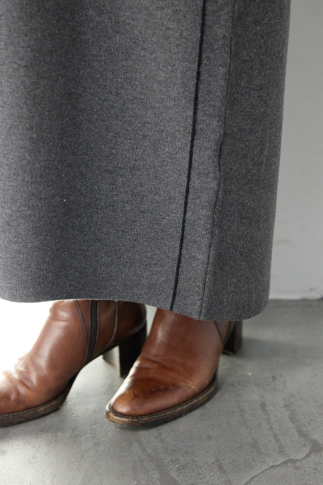 【防静電気】やわもちライン入りヘンリーワンピース