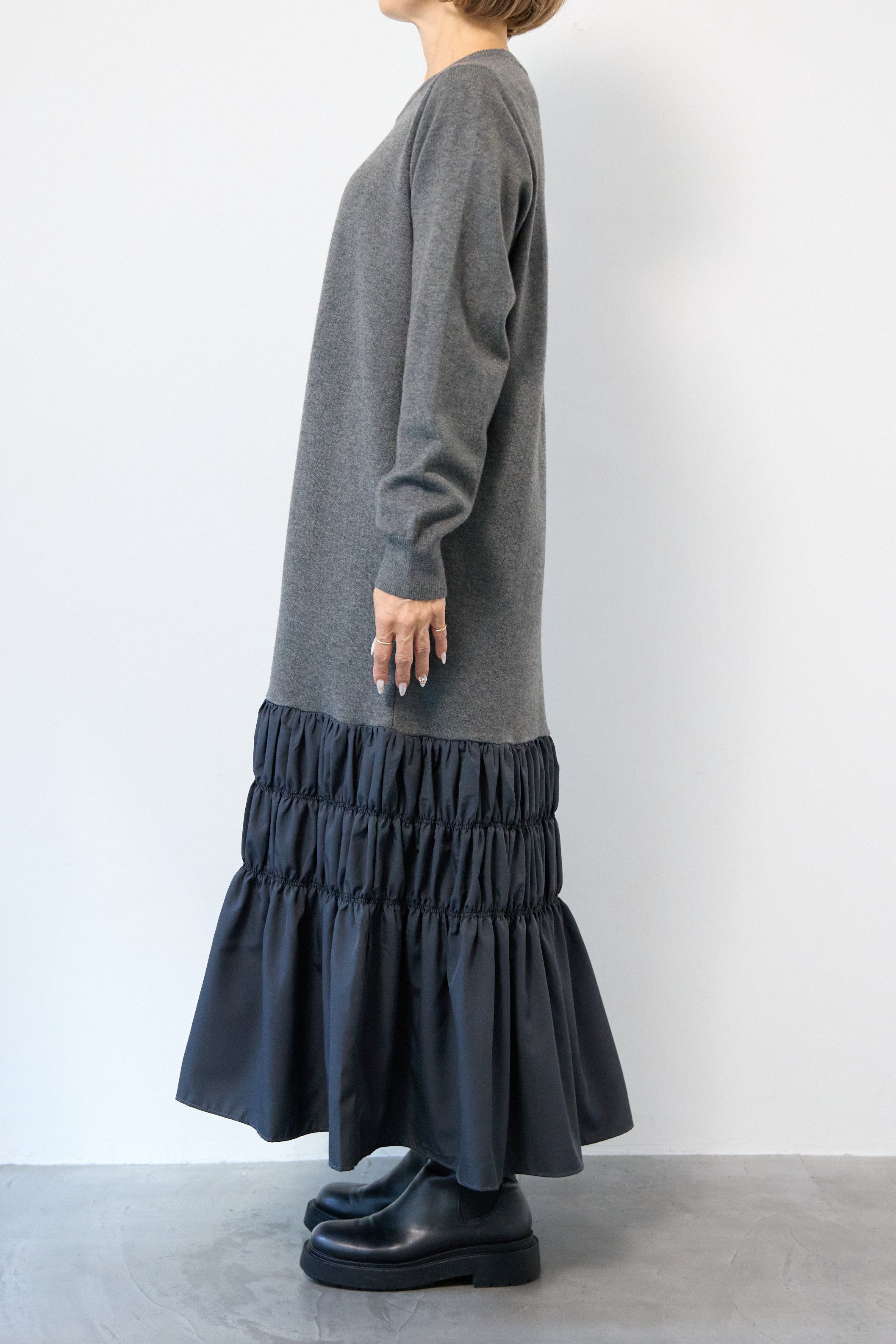 異素材ドッキングニットワンピース – plusotoha