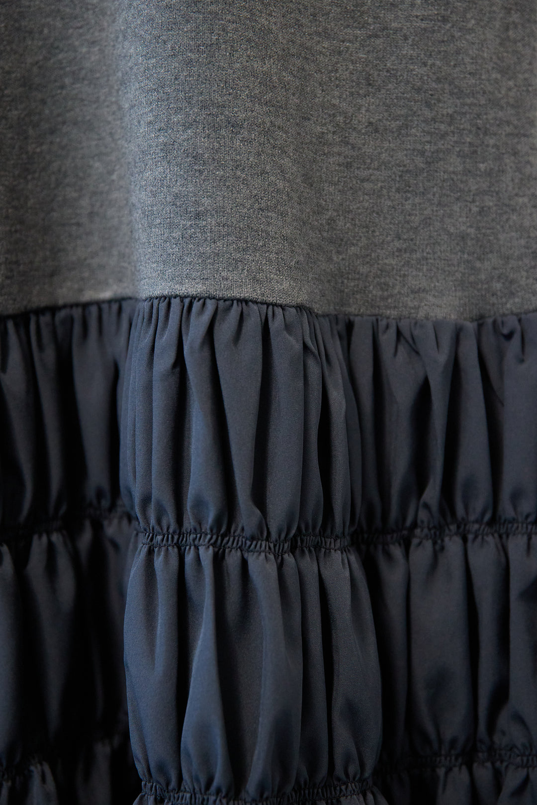 異素材ドッキングニットワンピース