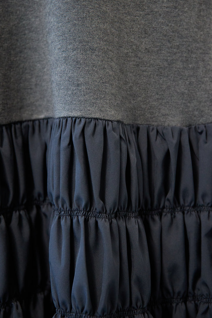 異素材ドッキングニットワンピース