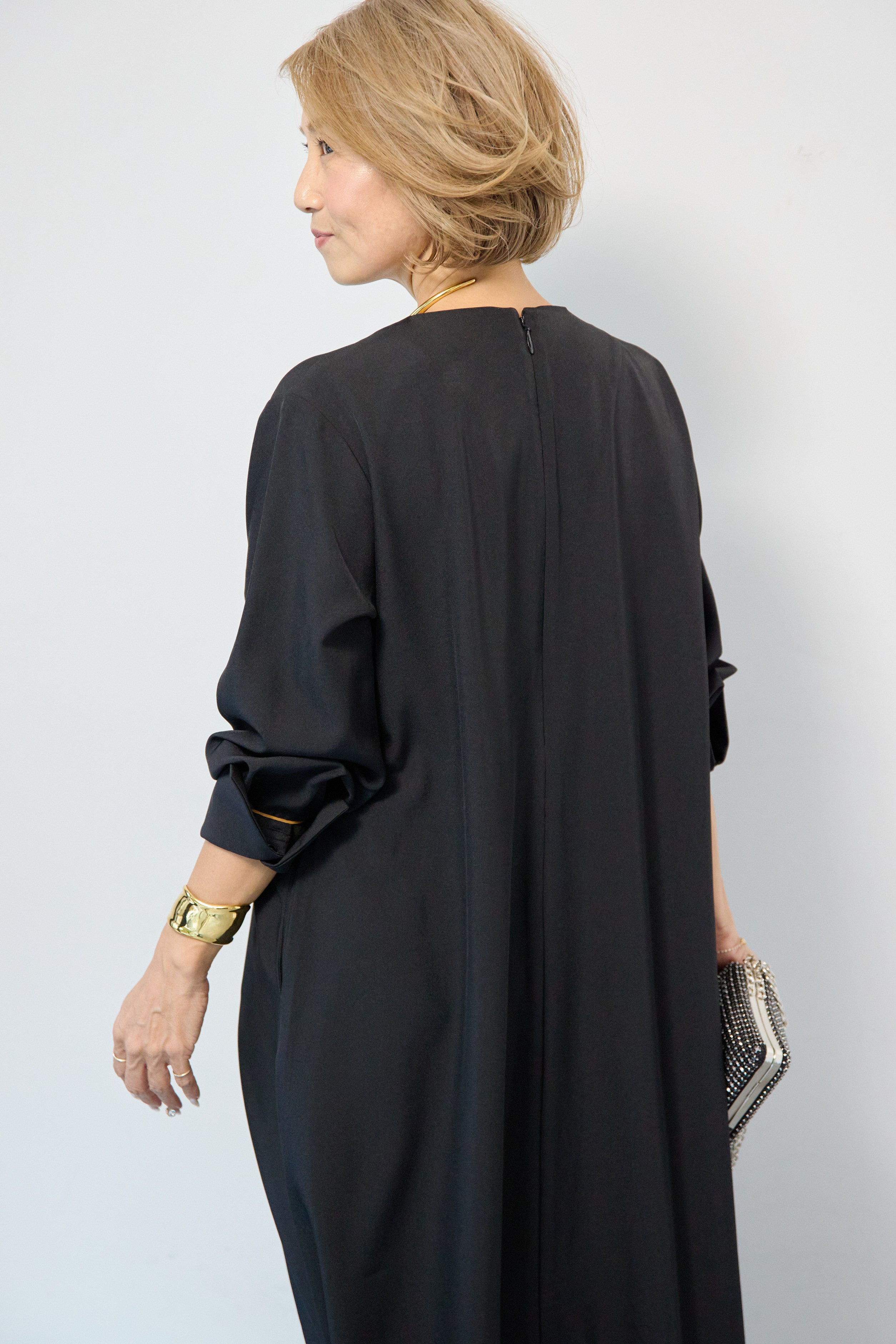 【新品】PLUS OTO.HA 2wayワンピース ブラック ツイルフロントタックワンピース – plusotoha