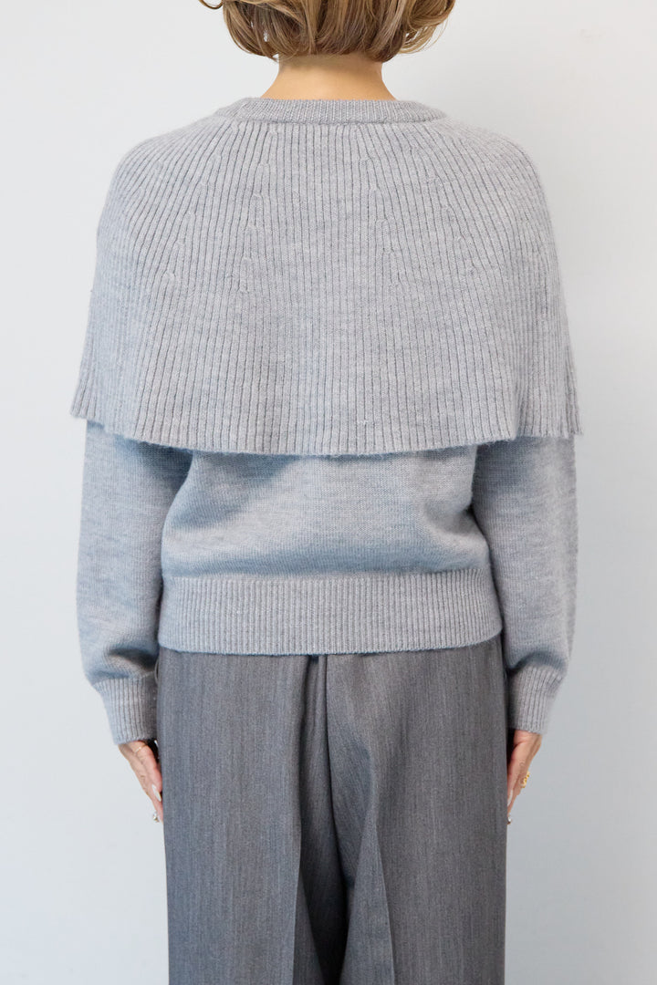 ケープド・リブニットプルオーバー