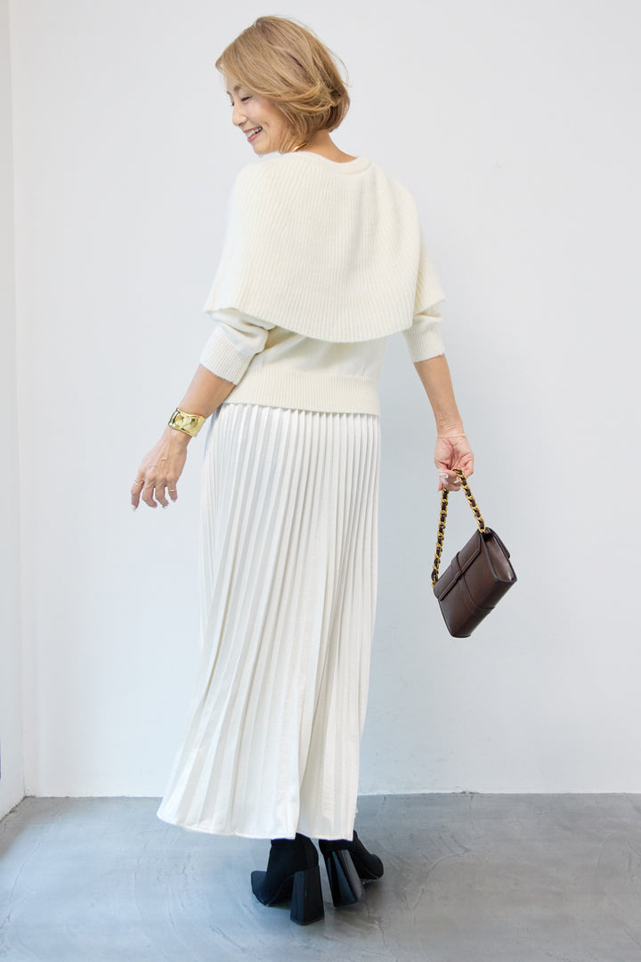 ケープド・リブニットプルオーバー