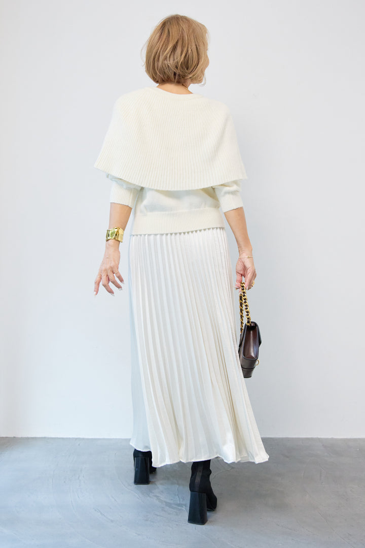 ケープド・リブニットプルオーバー