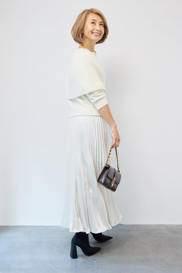 ケープド・リブニットプルオーバー