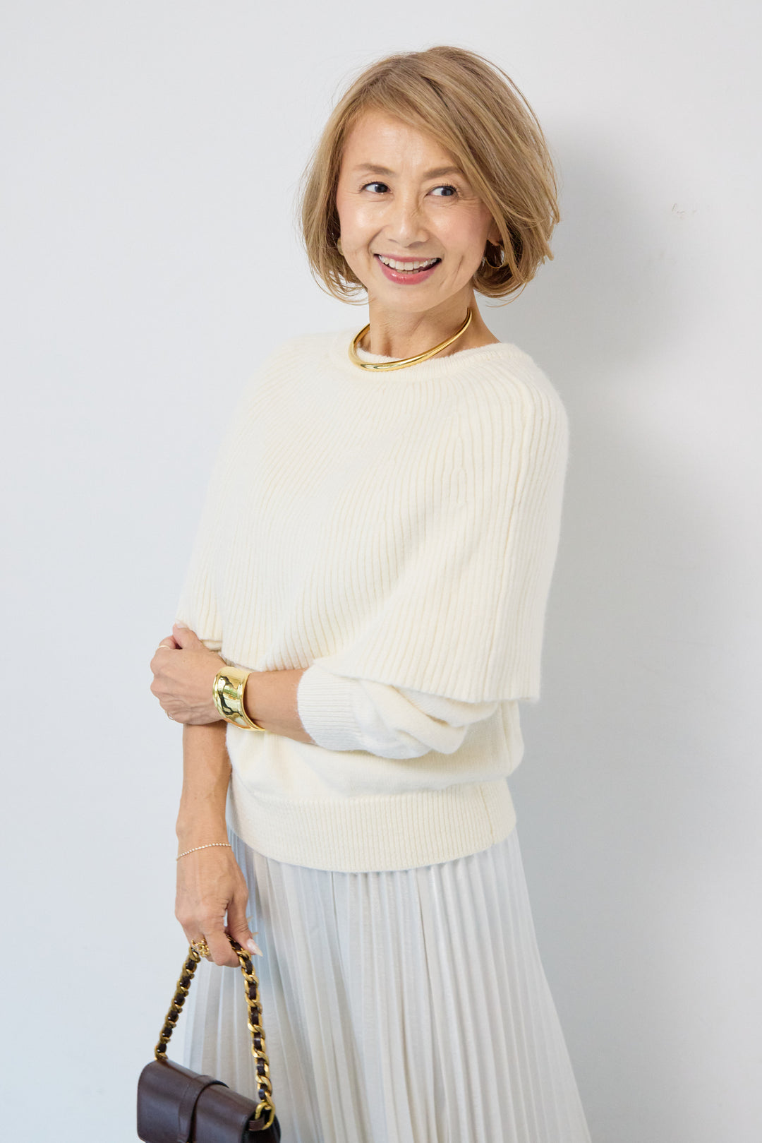 ケープド・リブニットプルオーバー