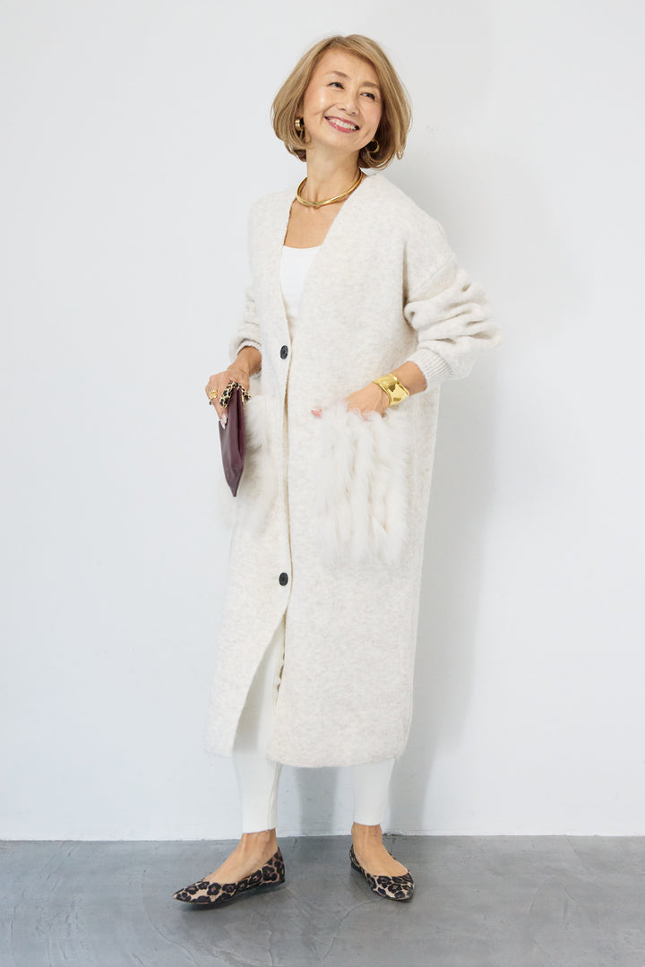 裏起毛リブニットレギンス