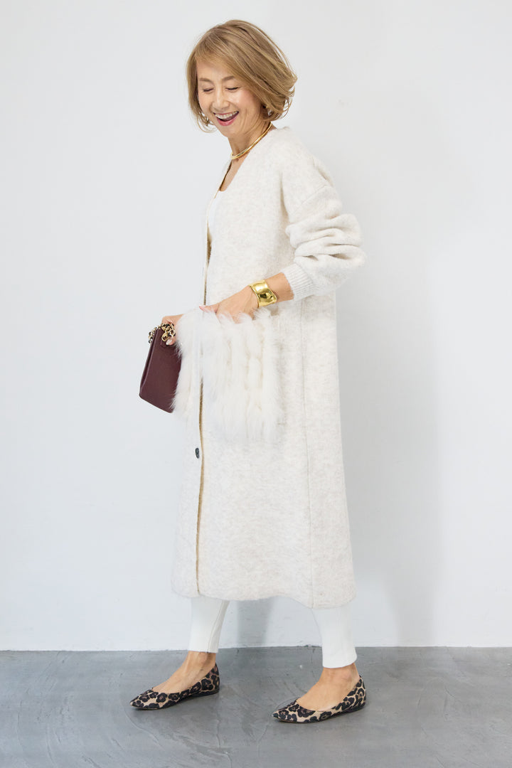 裏起毛リブニットレギンス