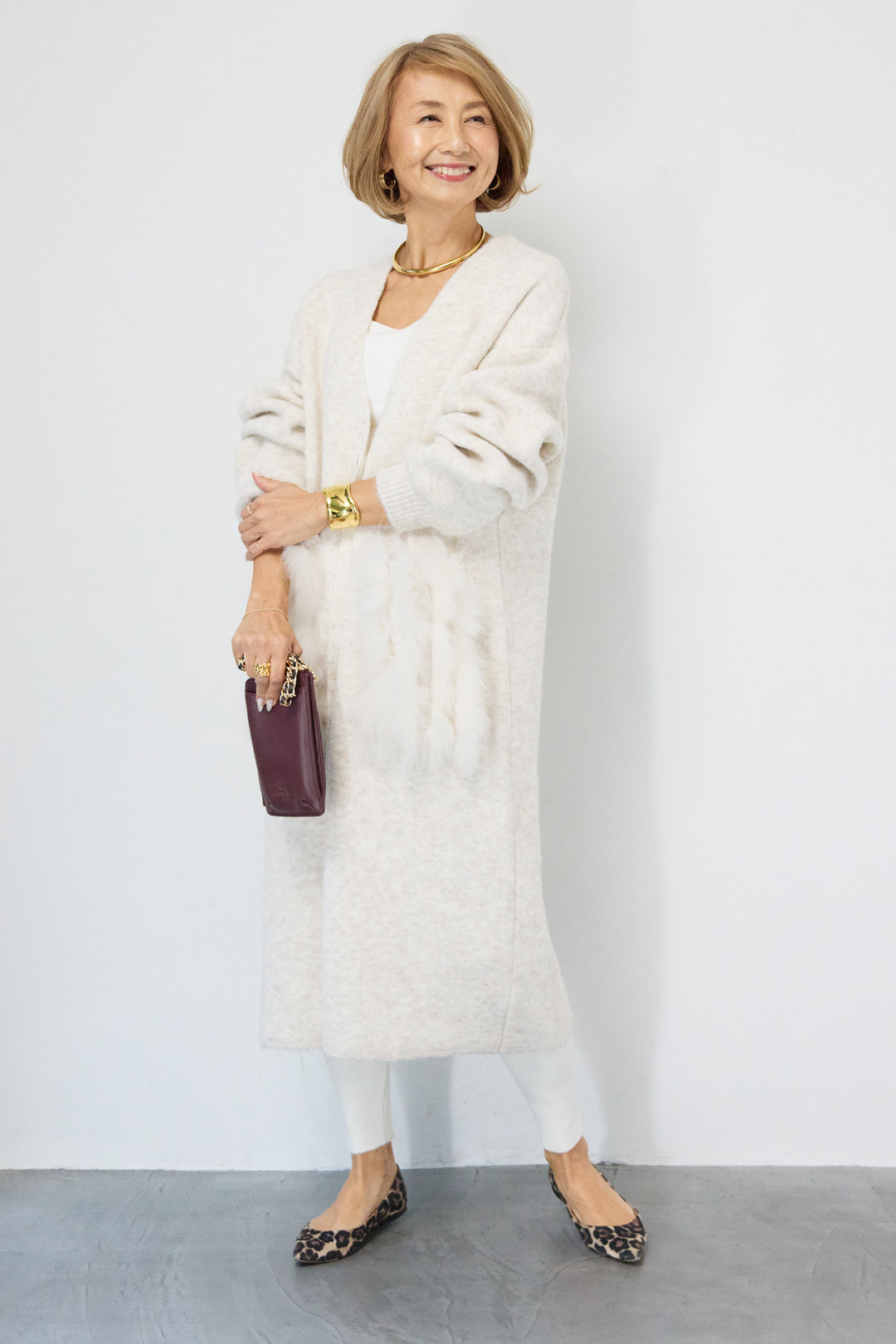 裏起毛リブニットレギンス