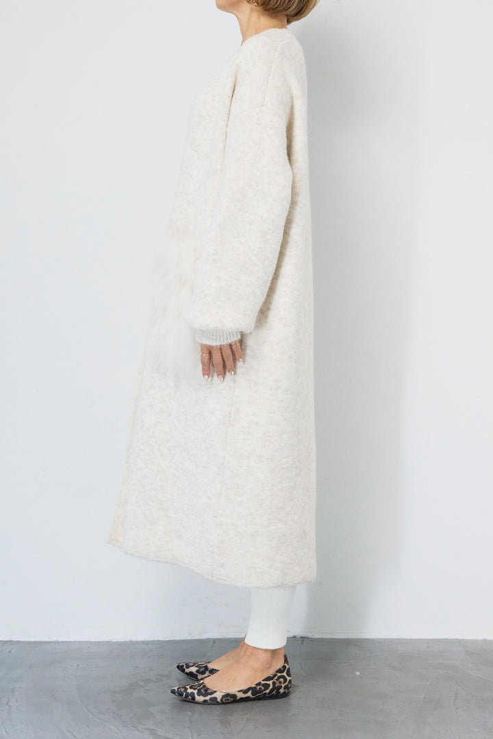 ファーポケットロングカーディガン