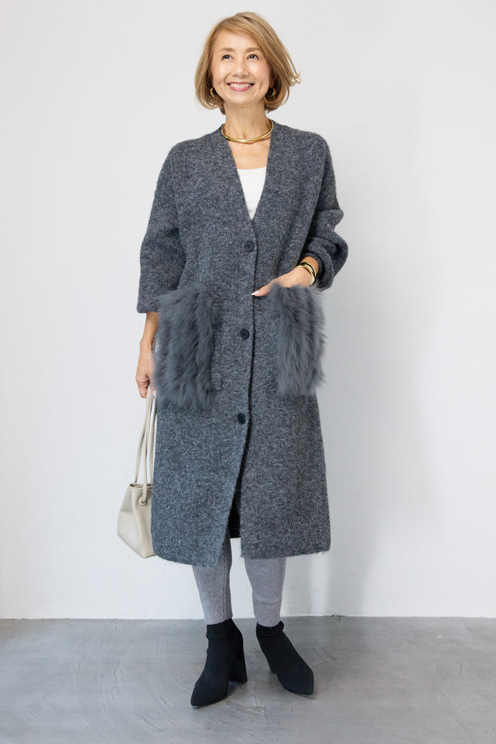 裏起毛リブニットレギンス