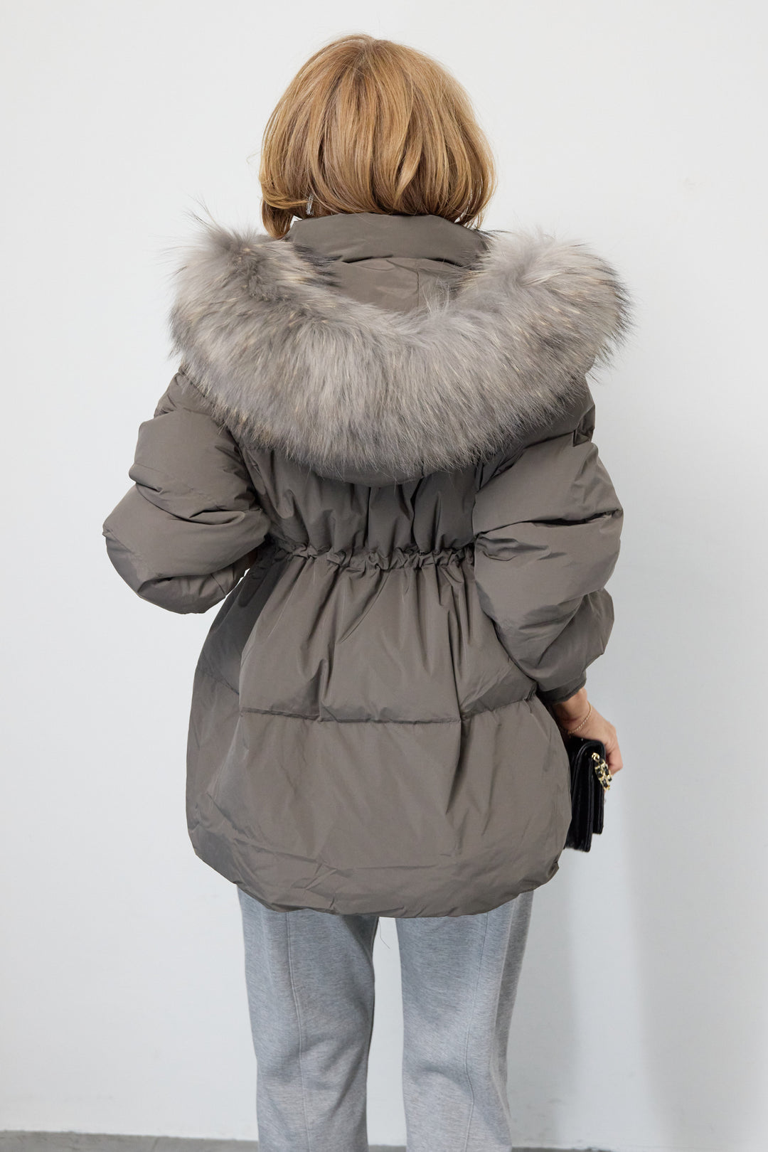 ファーフードダウンコート