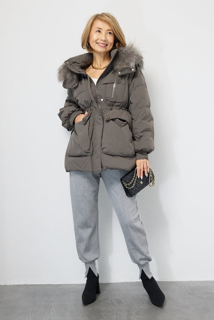 MU sports ファーダウン ウエサコ フードファー腕部分取外し可能