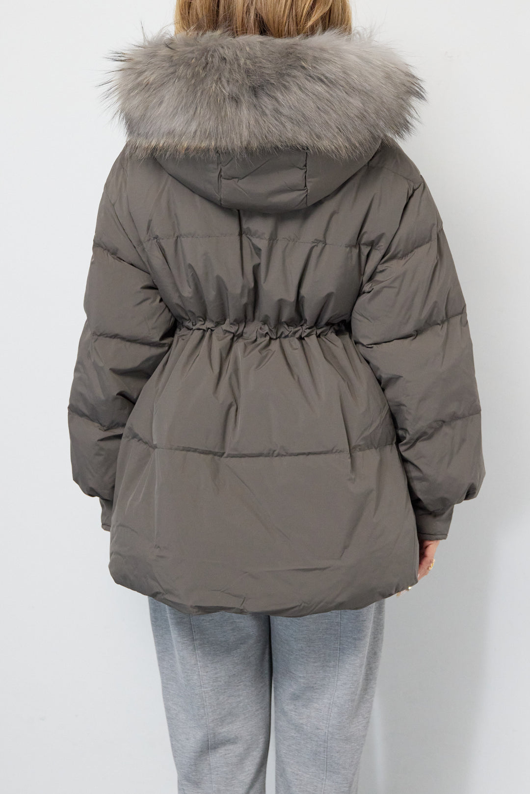 ファーフードダウンコート