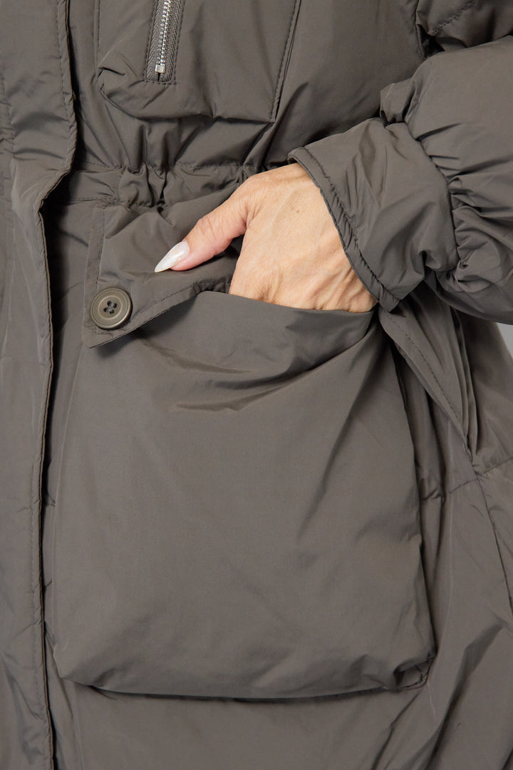 ファーフードダウンコート