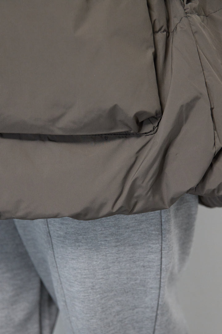 ファーフードダウンコート