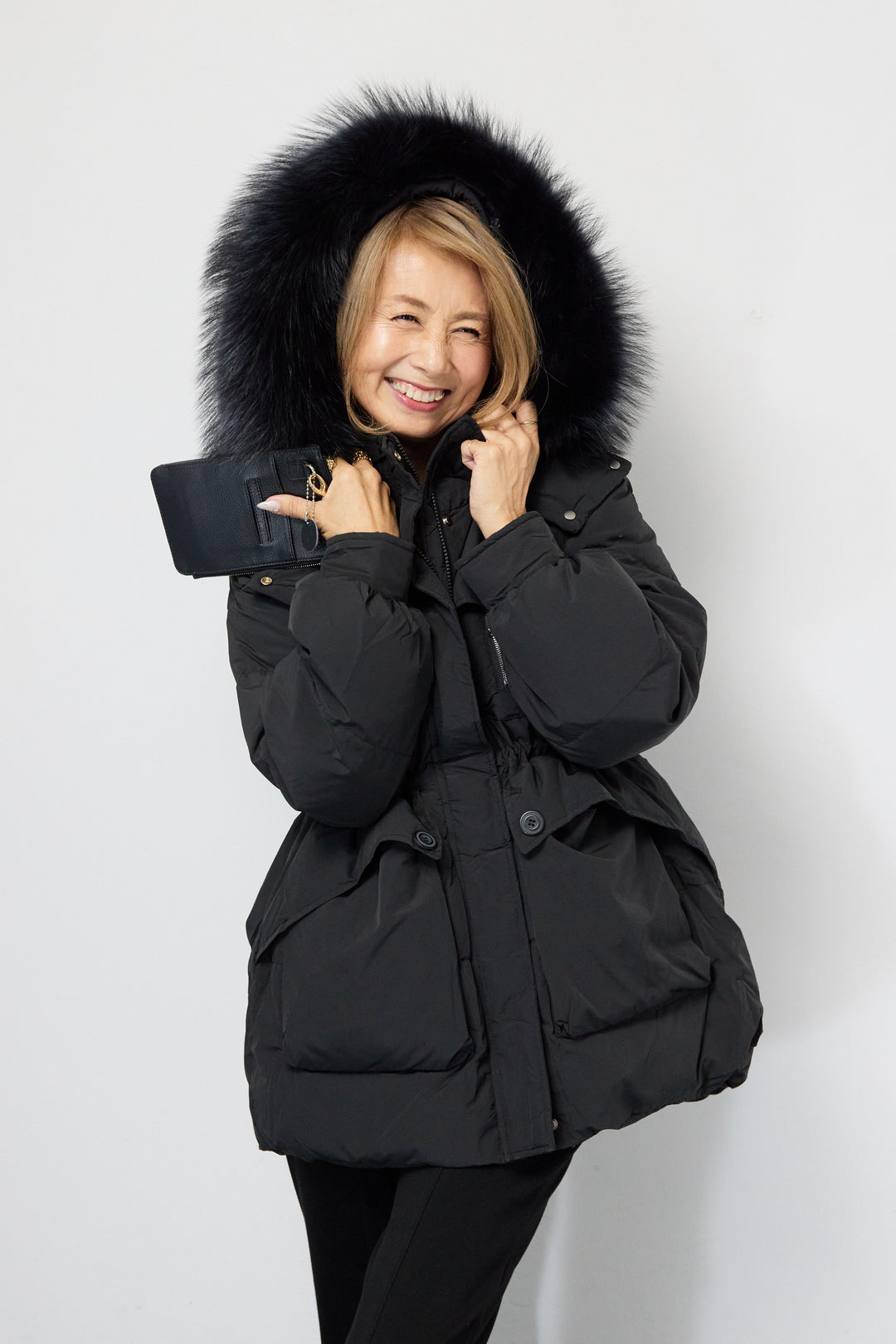 ファーフードダウンコート