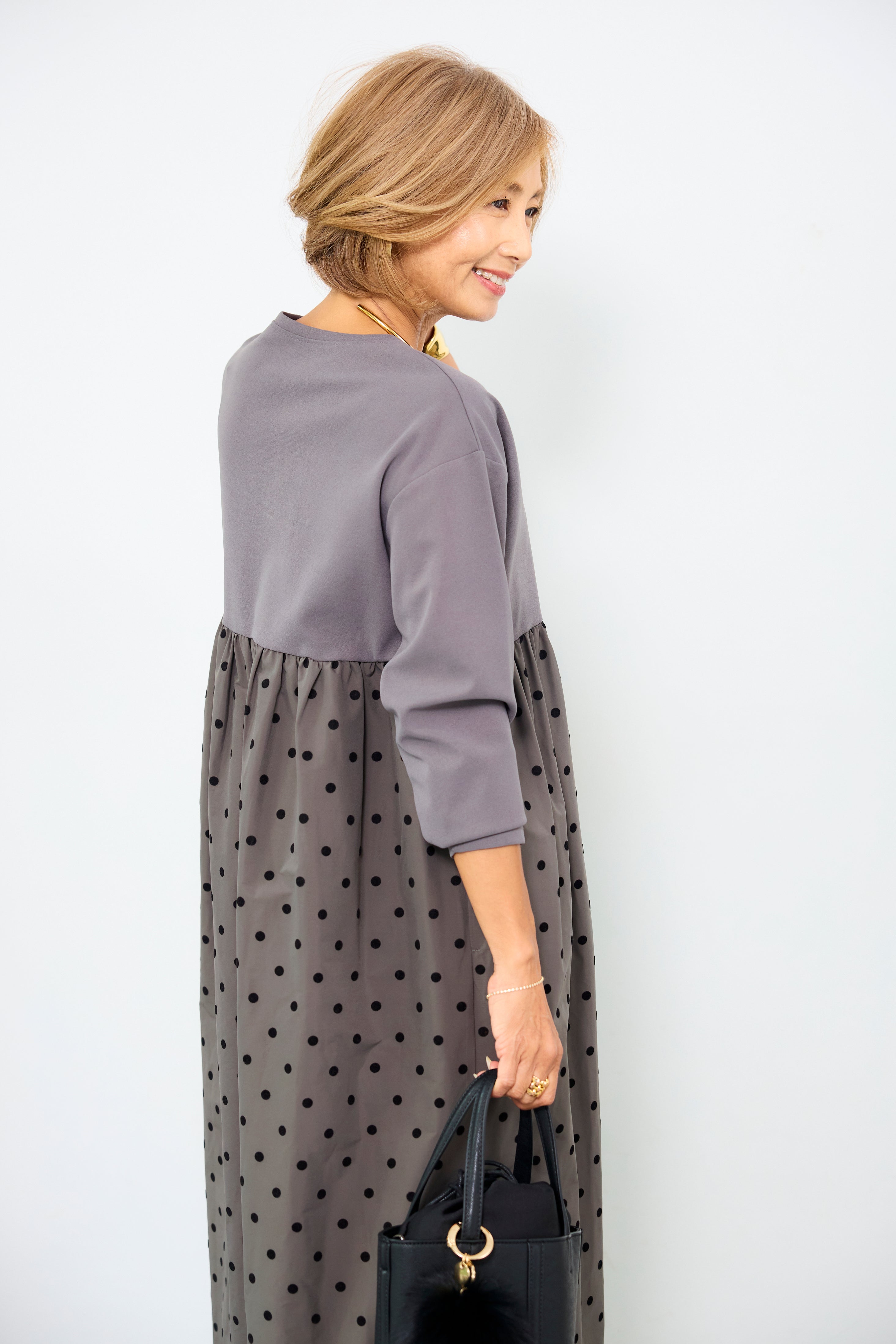 フロッキードット切替ワンピース – plusotoha