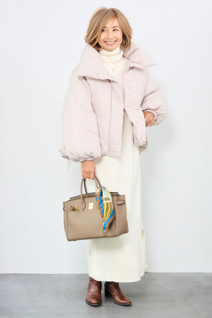 スタンドカラー中綿ショートブルゾン