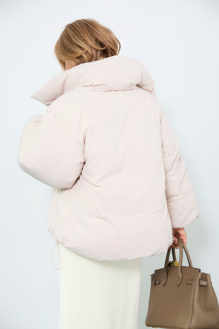 スタンドカラー中綿ショートブルゾン