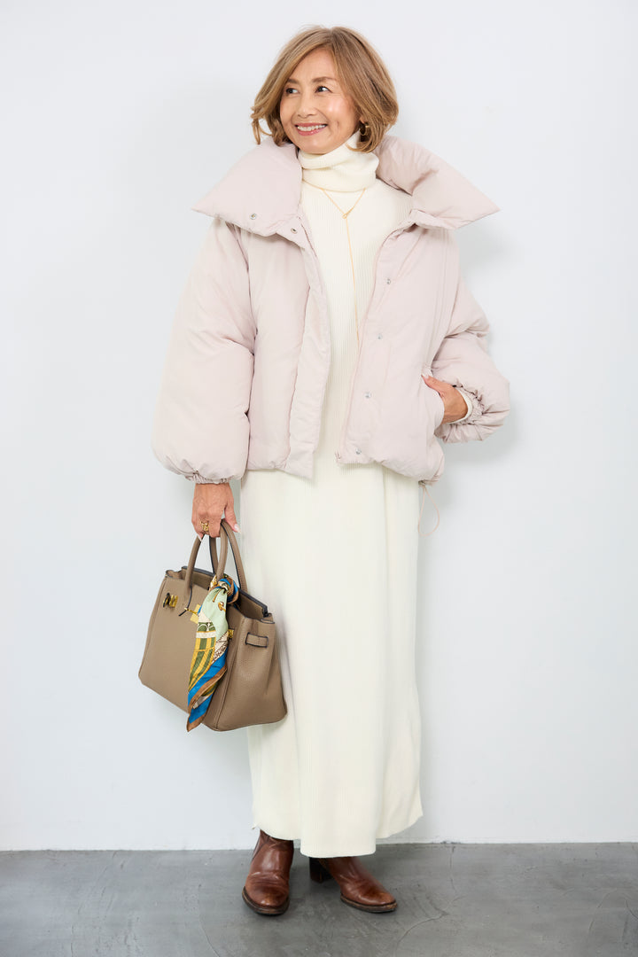 スタンドカラー中綿ショートブルゾン