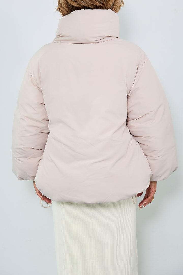 スタンドカラー中綿ショートブルゾン