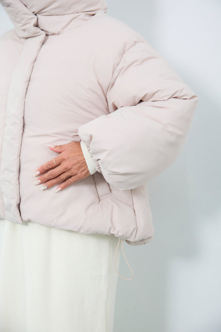 スタンドカラー中綿ショートブルゾン